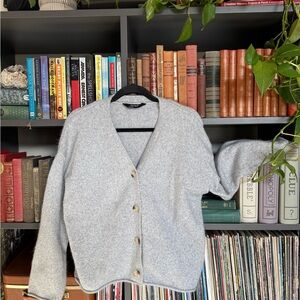 Gray Button-Up Women's Sweater
